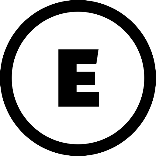 E Alphabet Round PNG Image
