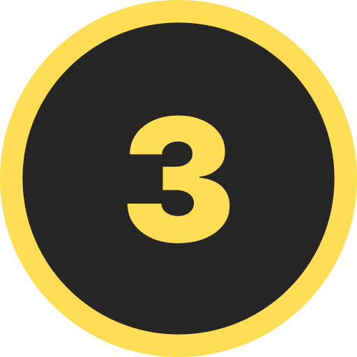 Number Three Round PNG Image