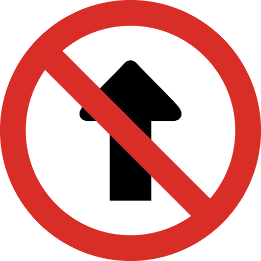 No Straight Sign PNG Image