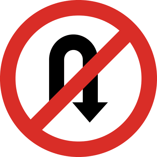 No U Turn Sign PNG Image
