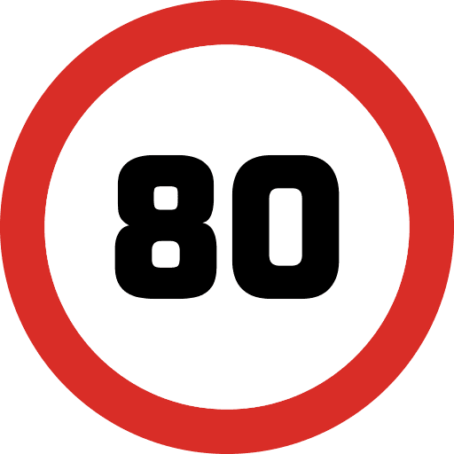 Speed Limit 80 Sign PNG Image