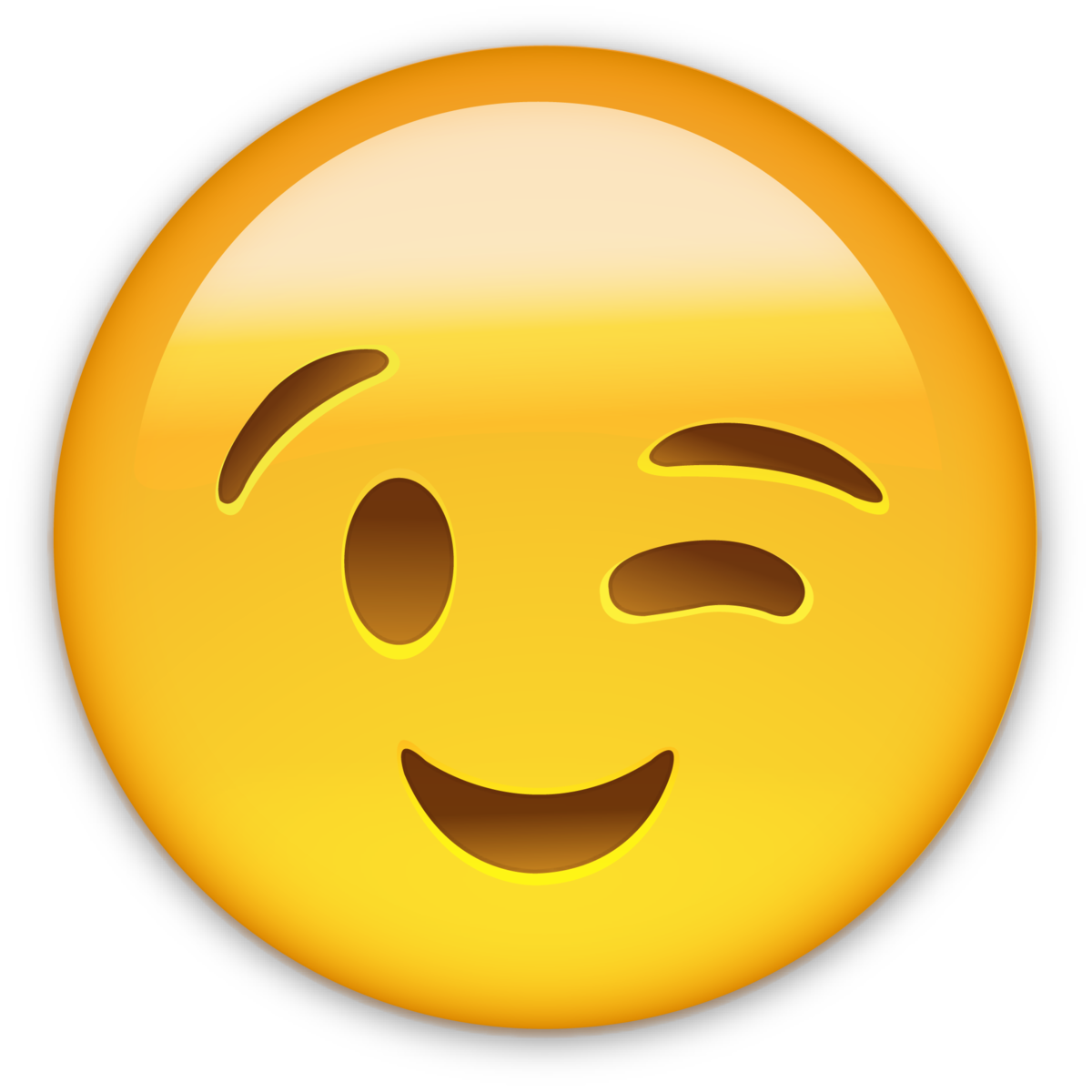 Emoticon Smiley Wink Smile Whatsapp Emoji PNG Image