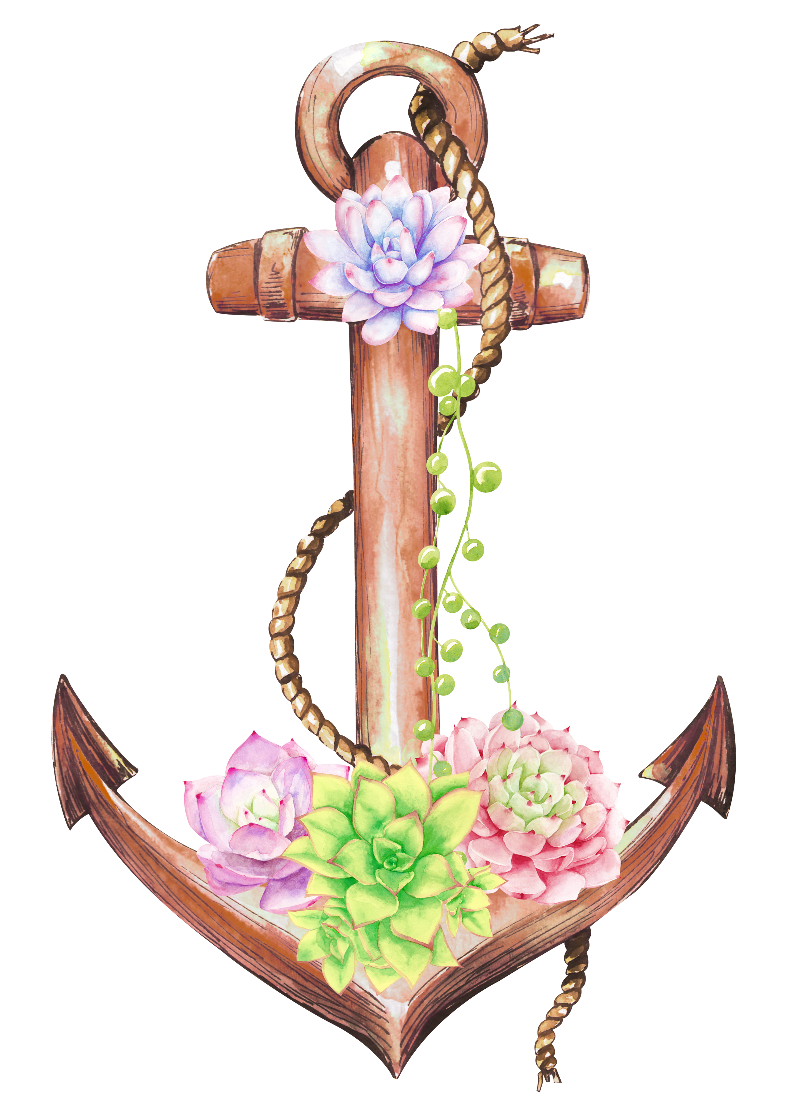 Watercolor Anchor Free Transparent Image HD PNG Image