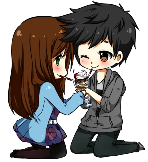 Cute Couple Anime Free Photo PNG Image