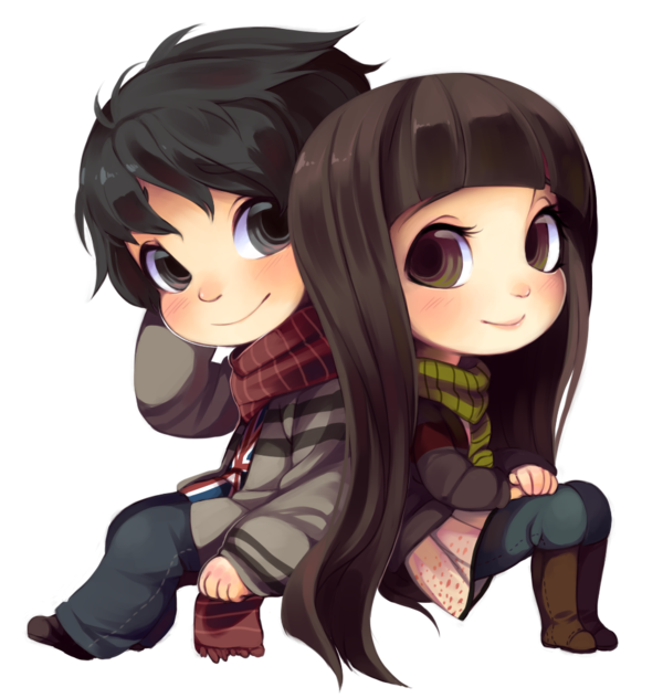 Chibi Couple Anime PNG File HD PNG Image