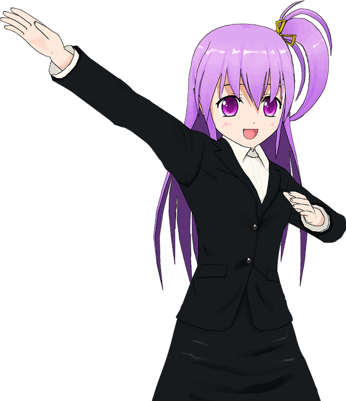 School Anime Girl Free Clipart HD PNG Image