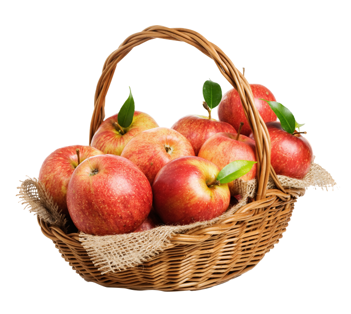 Basket Apple Free Clipart HD PNG Image