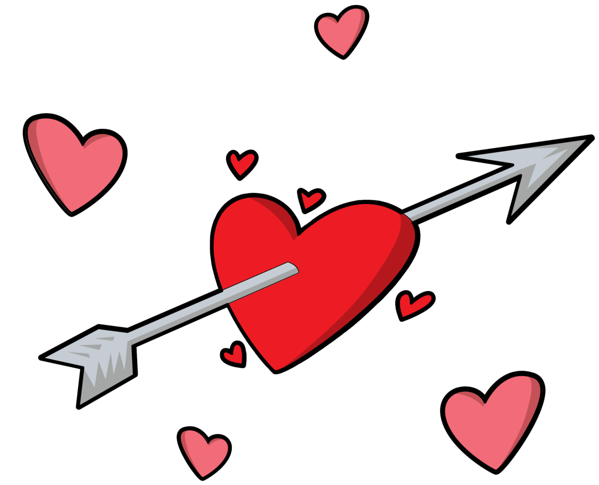 Heart Arrow Valentine Free Clipart HD PNG Image