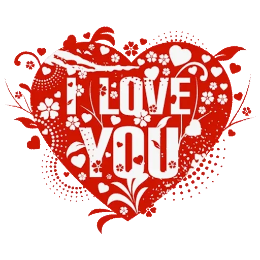 I Heart You Love Word PNG Image