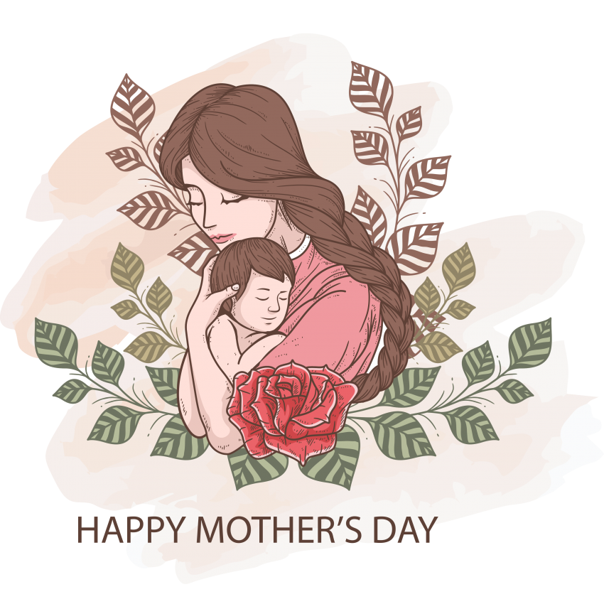 Baby Vector With Mother Happy PNG Image