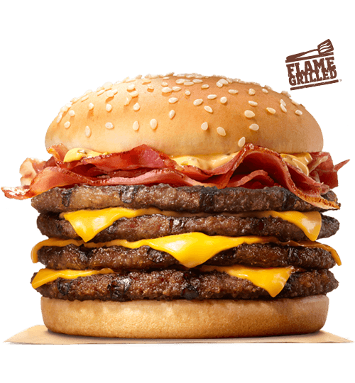King Whopper Hamburger Bacon Cheeseburger Big PNG Image