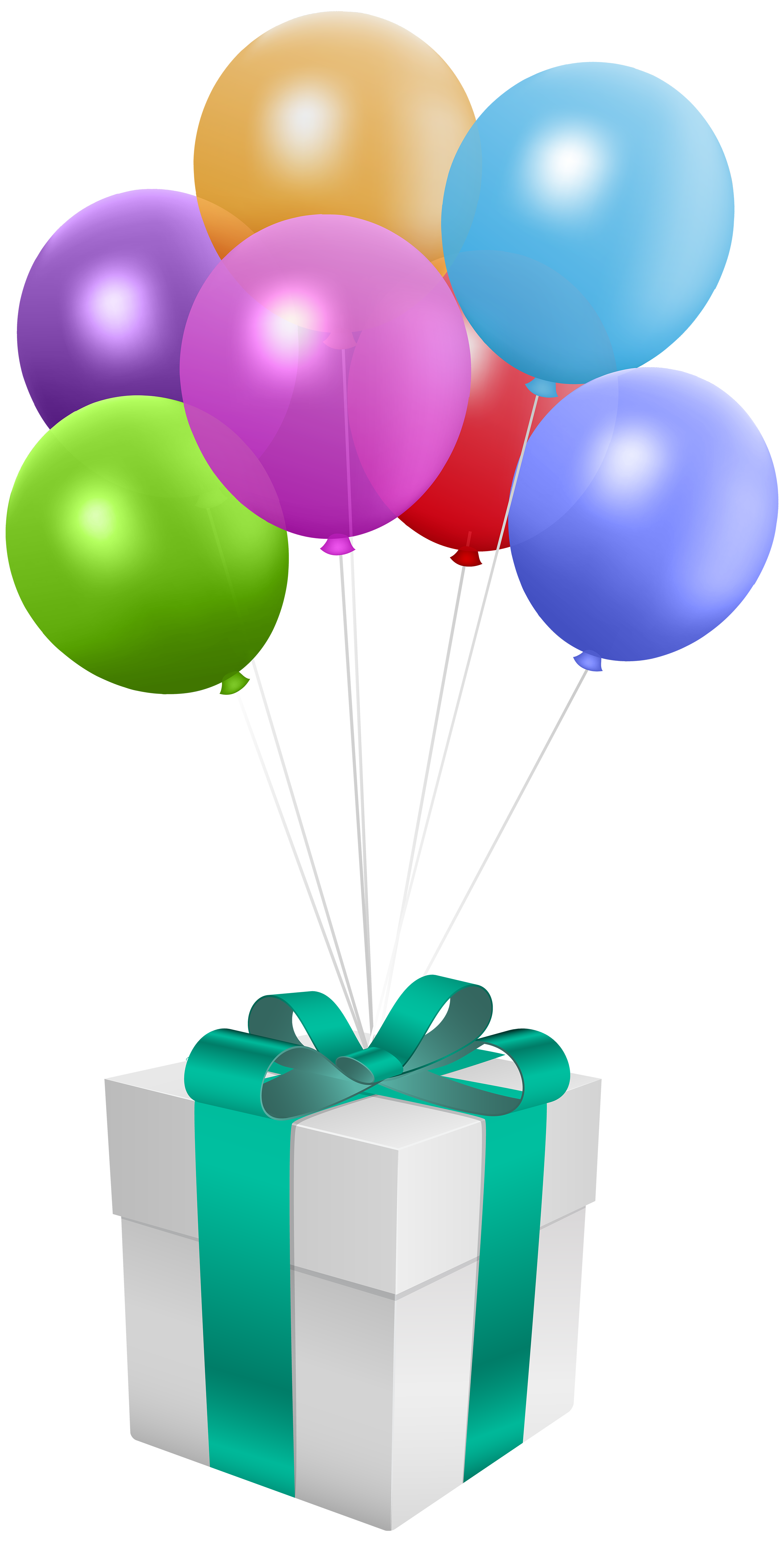Gift With Balloon Birthday Balloons Transparent PNG Image