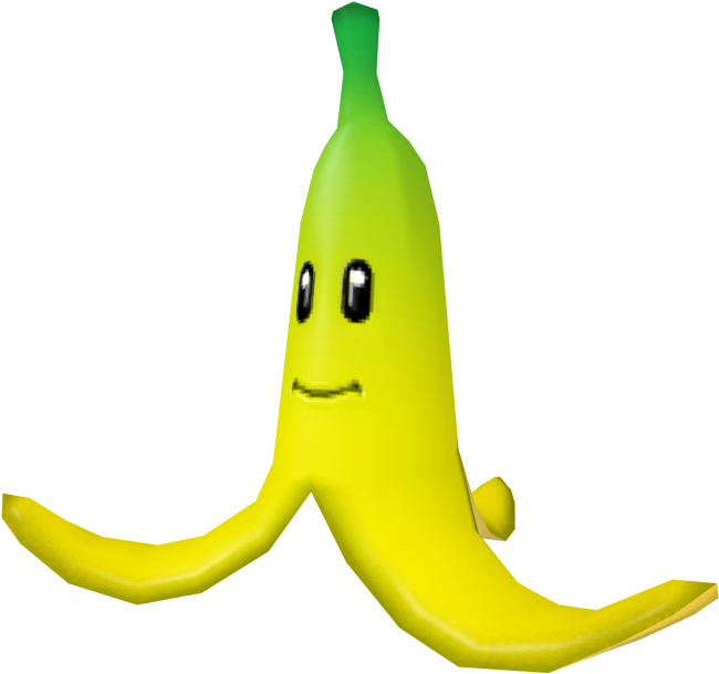 Mario Kart Banana Peel Free Clipart HD PNG Image