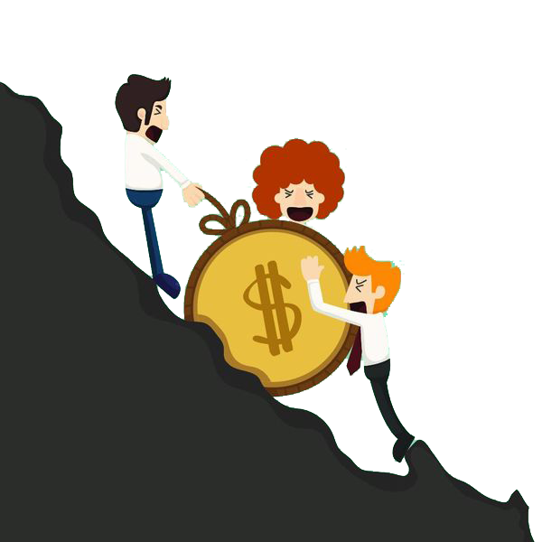 Pushing Gold Up Men Blockchain Bitcoin Illustration PNG Image