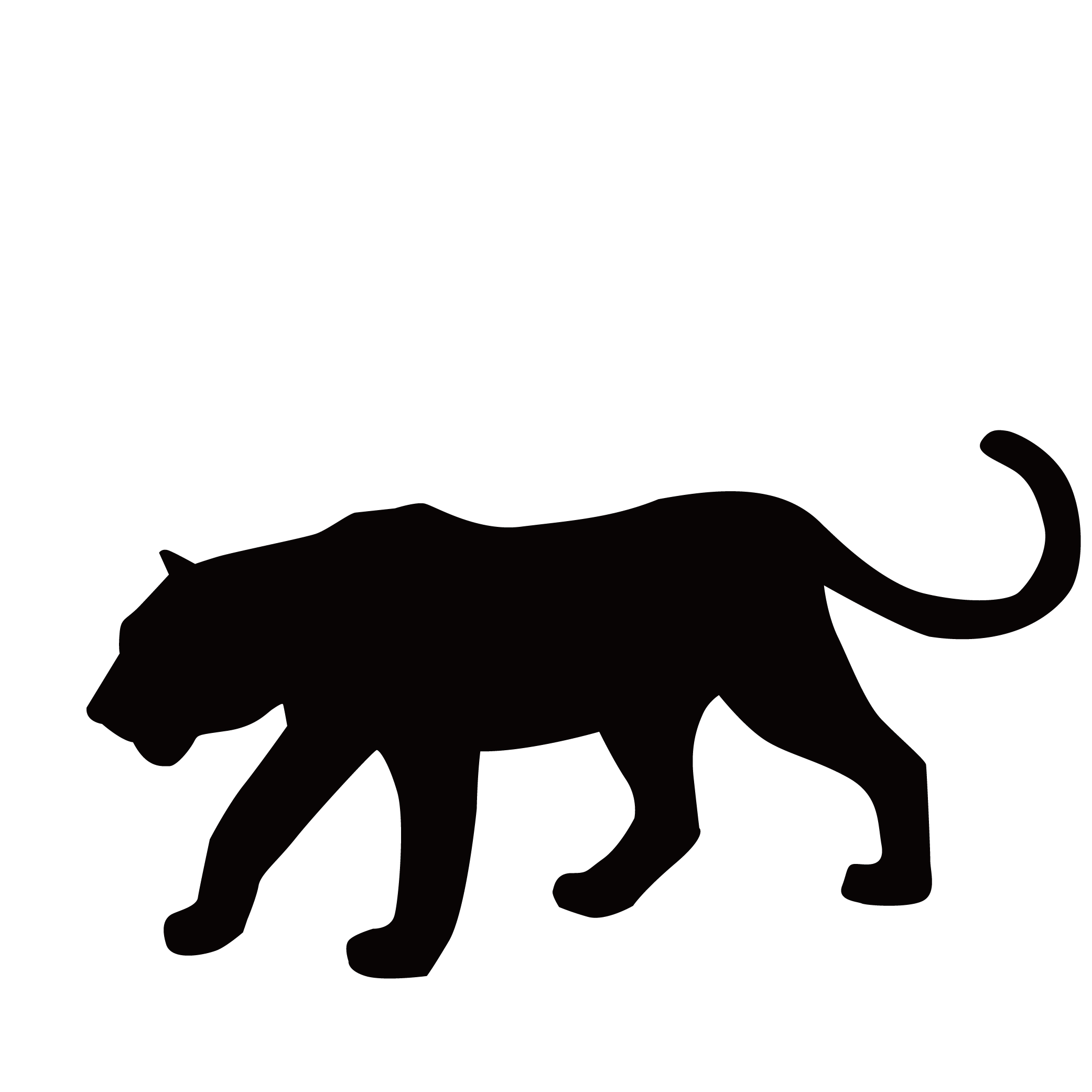 Toy Silhouette Panther Of Leopard Figurine Black PNG Image