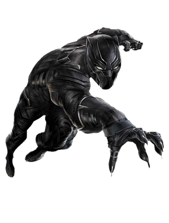 Panther Universe Character Cinematic Wakanda Figurine Black PNG Image
