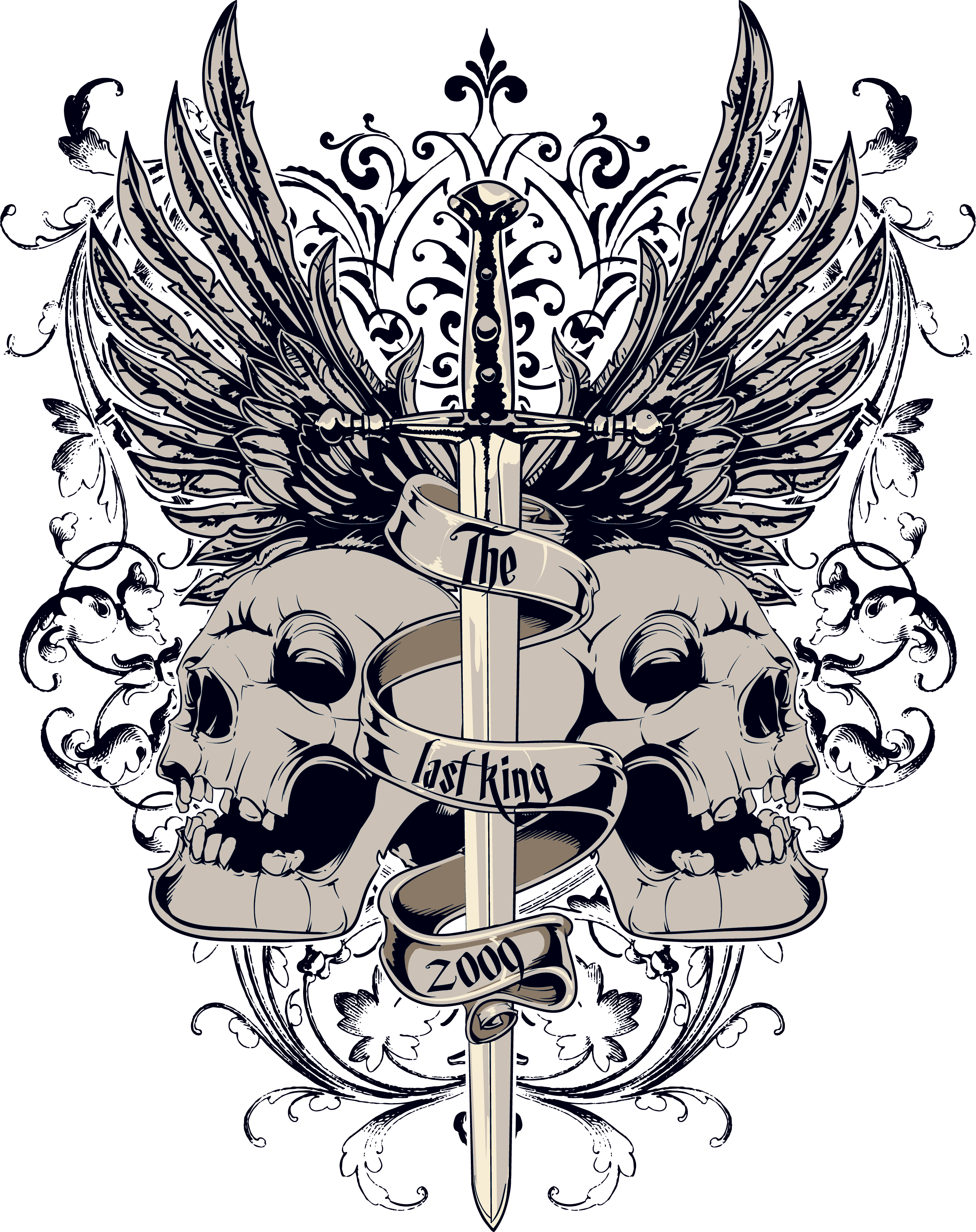 T-Shirt And Skull Sword PNG Free Photo PNG Image