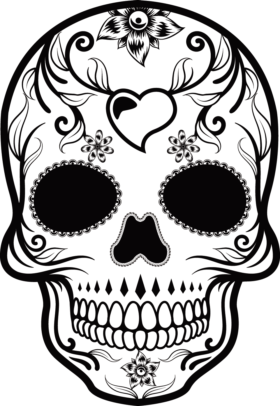 Cuisine Arts Mexican Skull Calavera Head Visual PNG Image