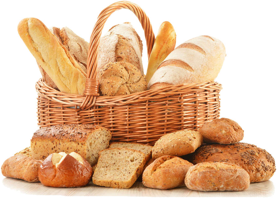 Multi Slices Wicker Photos Grain Basket Bread PNG Image