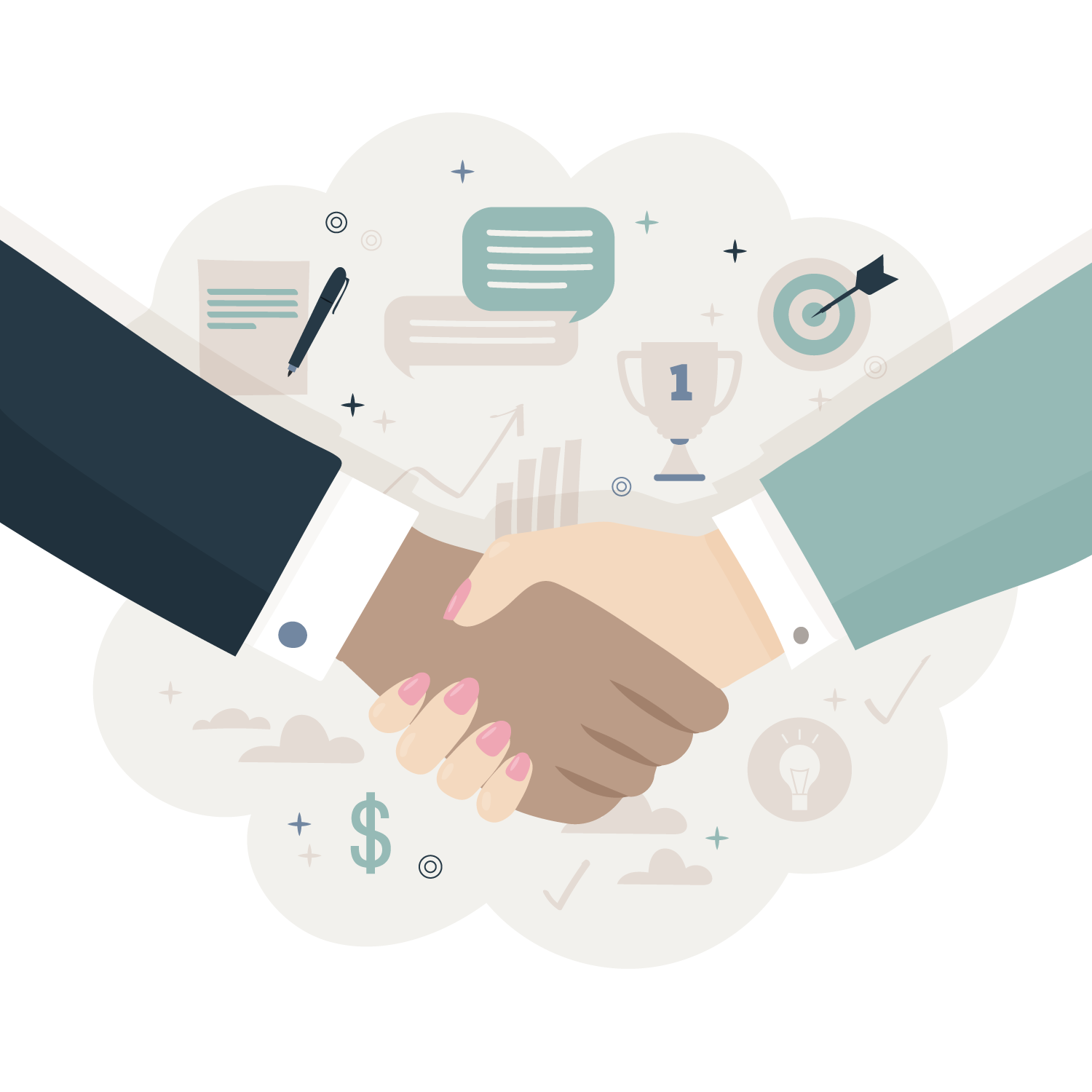 And Handshake Vector Business People Arms Businessperson PNG Image