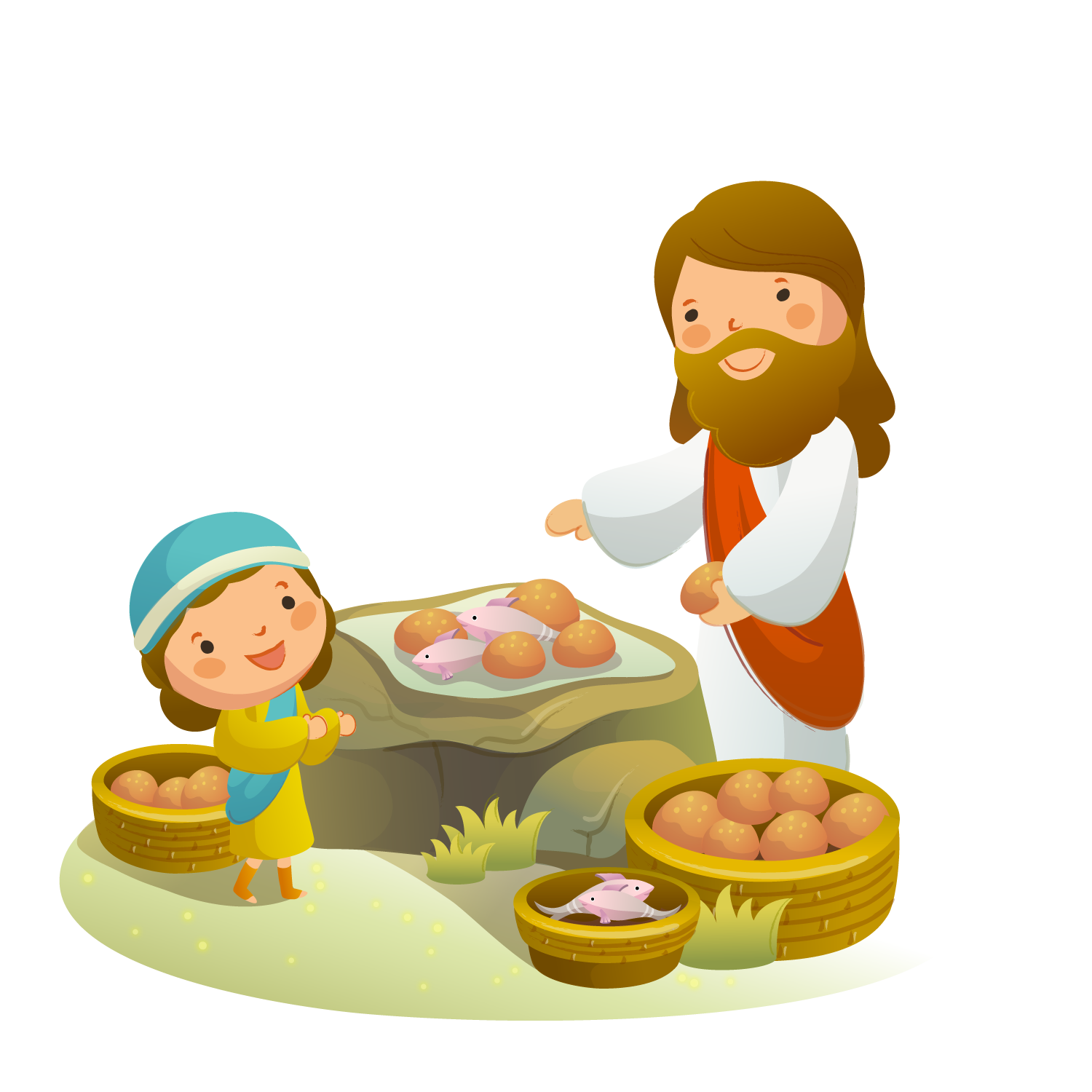 Resurrected Food Jesus Vector Child With PNG Image