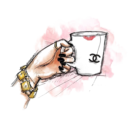 Cup Chanel Illustration Drawing PNG Download Free PNG Image