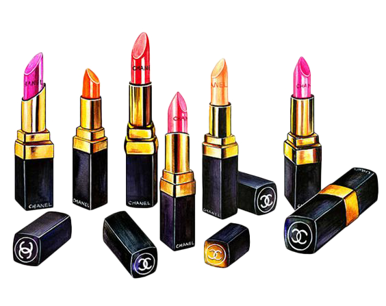 Lipstick Illustration Watercolor Cosmetics Painting Chanel Hand-Painted PNG Image