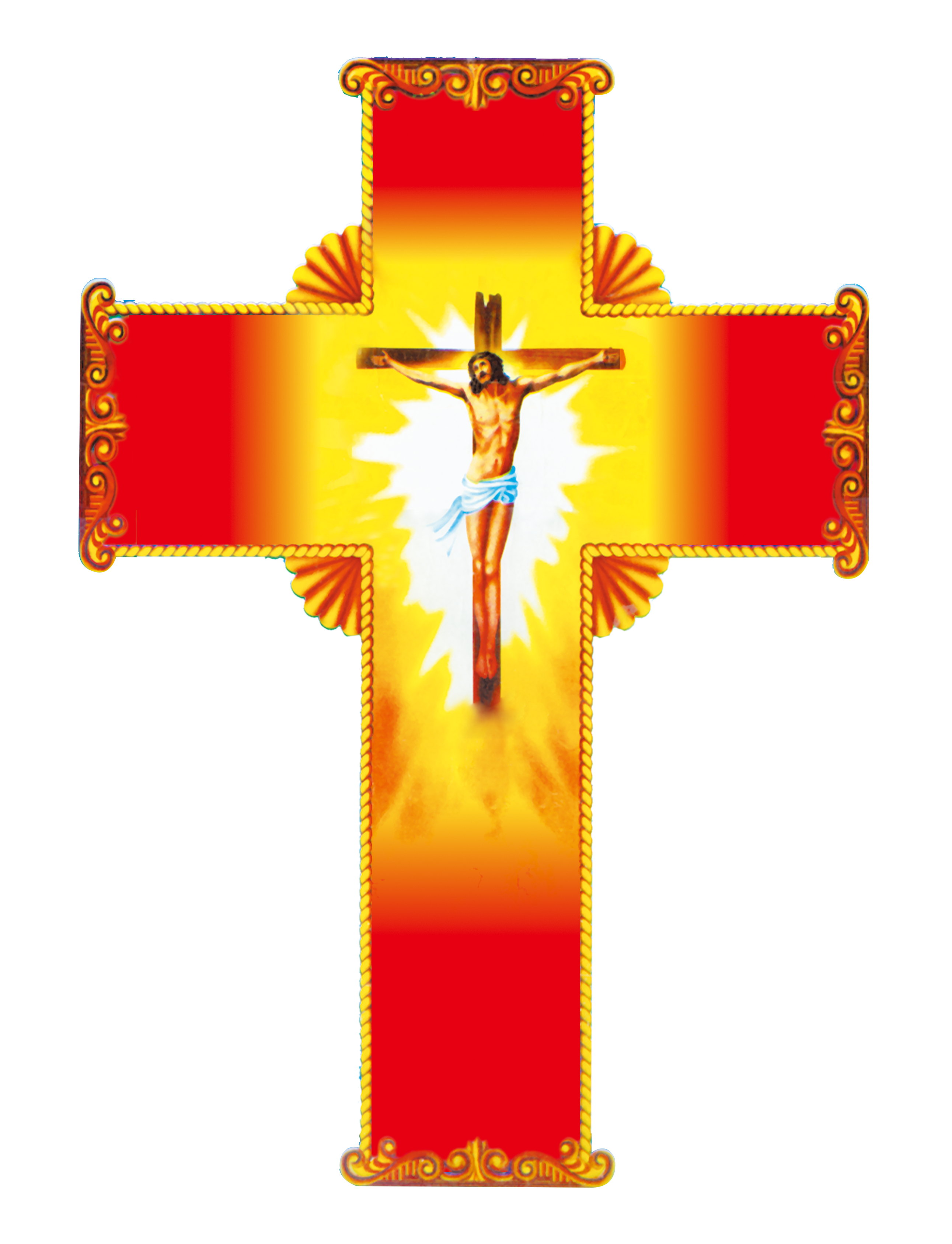 Christian Material Cross Jesus Crucifix Red PNG Image