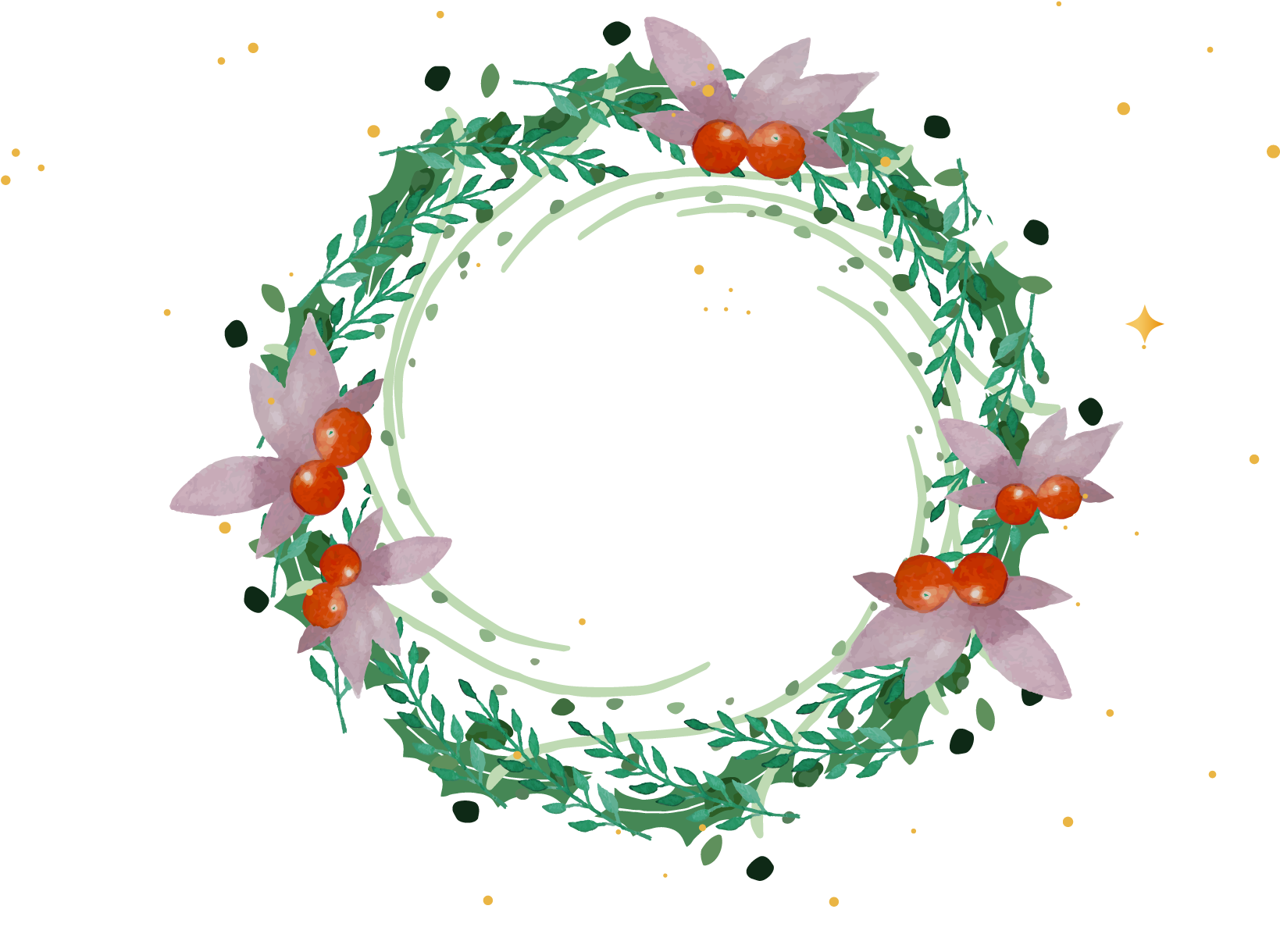 Watercolor Wreath Pic Christmas HQ Image Free PNG Image