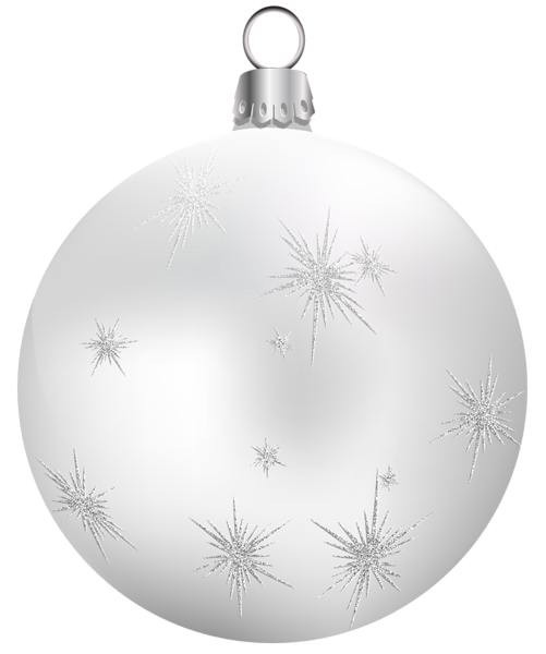 White Christmas Ornaments HD Image Free PNG Image