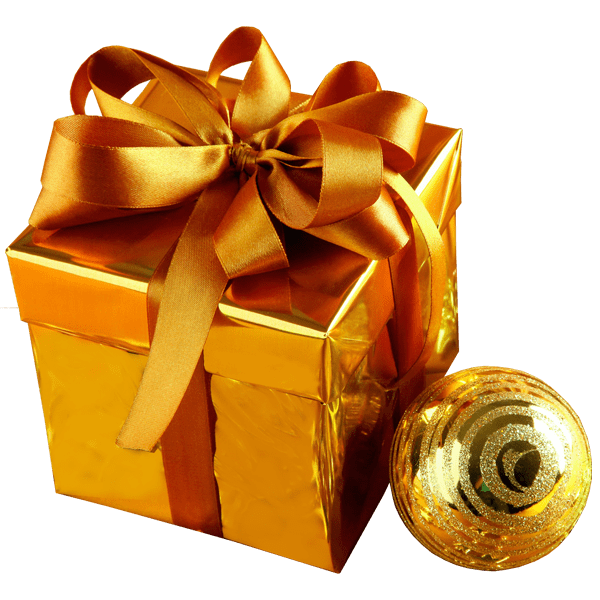Gift Christmas Gold Free Clipart HQ PNG Image