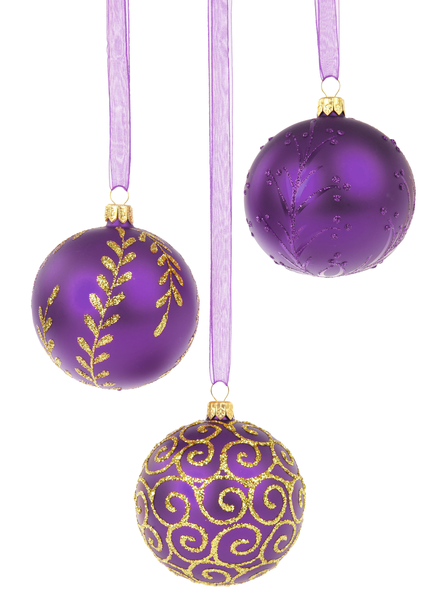Purple Christmas Ornaments Free Clipart HQ PNG Image