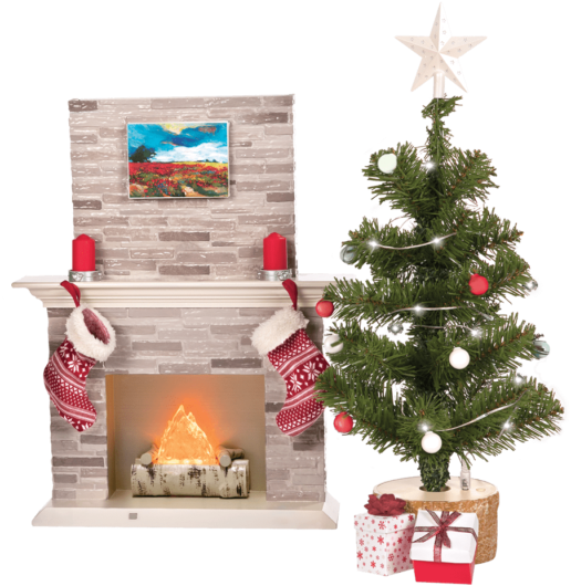 Fireplace Christmas Free Clipart HD PNG Image