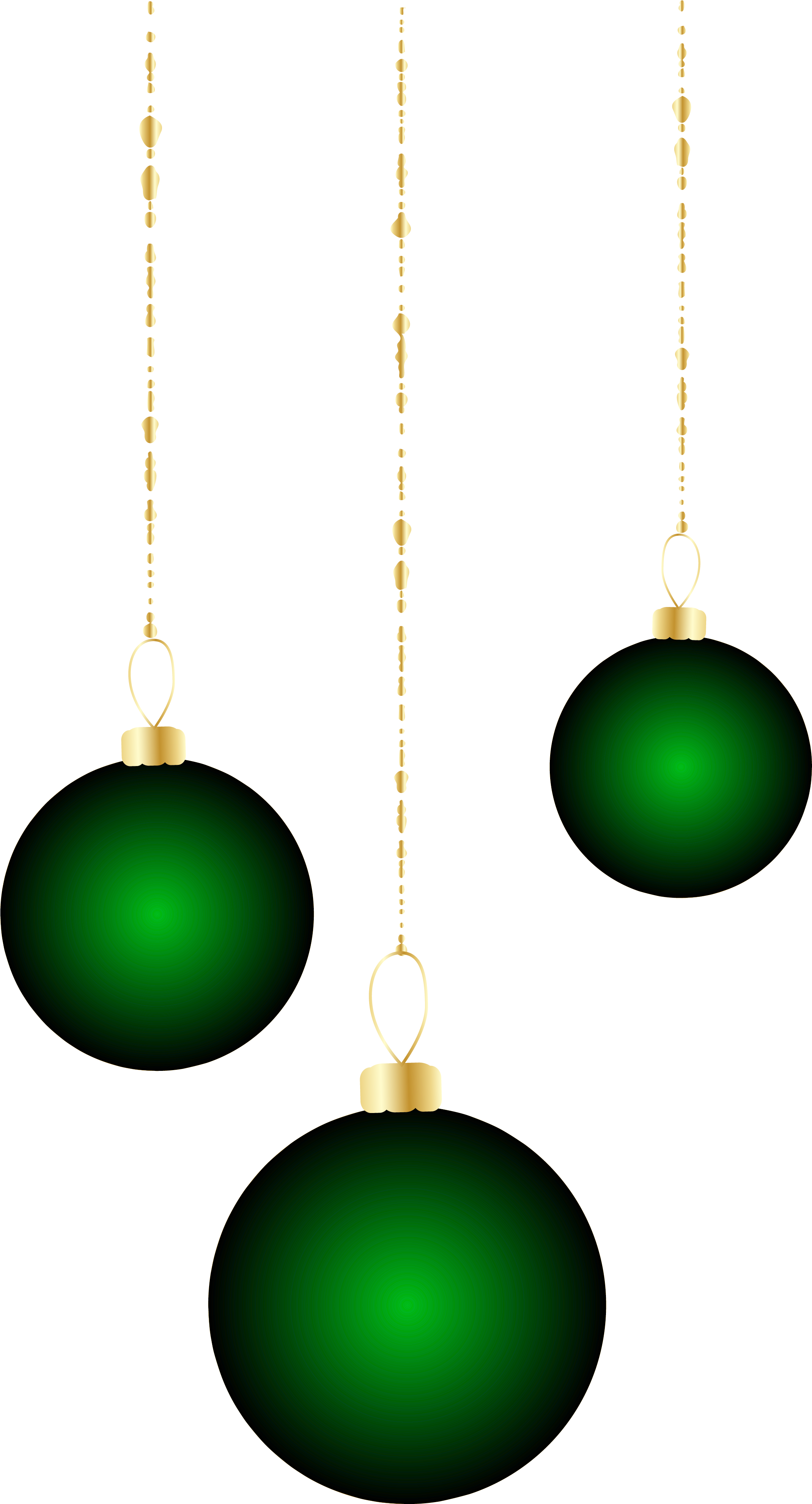 Green Christmas Ornaments Free Clipart HD PNG Image