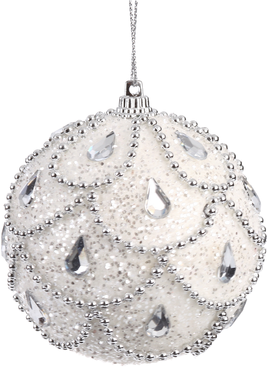 Bauble Pic Silver Christmas Free HQ Image PNG Image