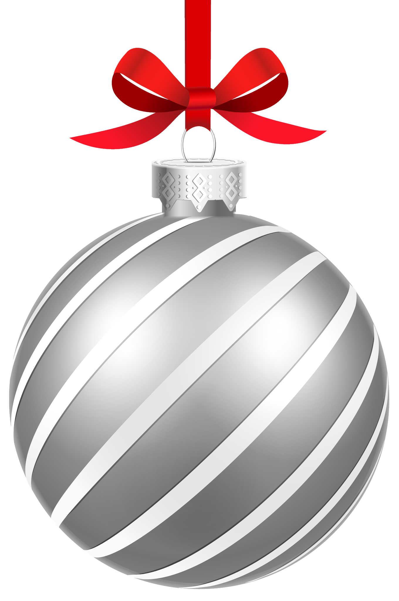 Silver Ornaments Christmas Free PNG HQ PNG Image
