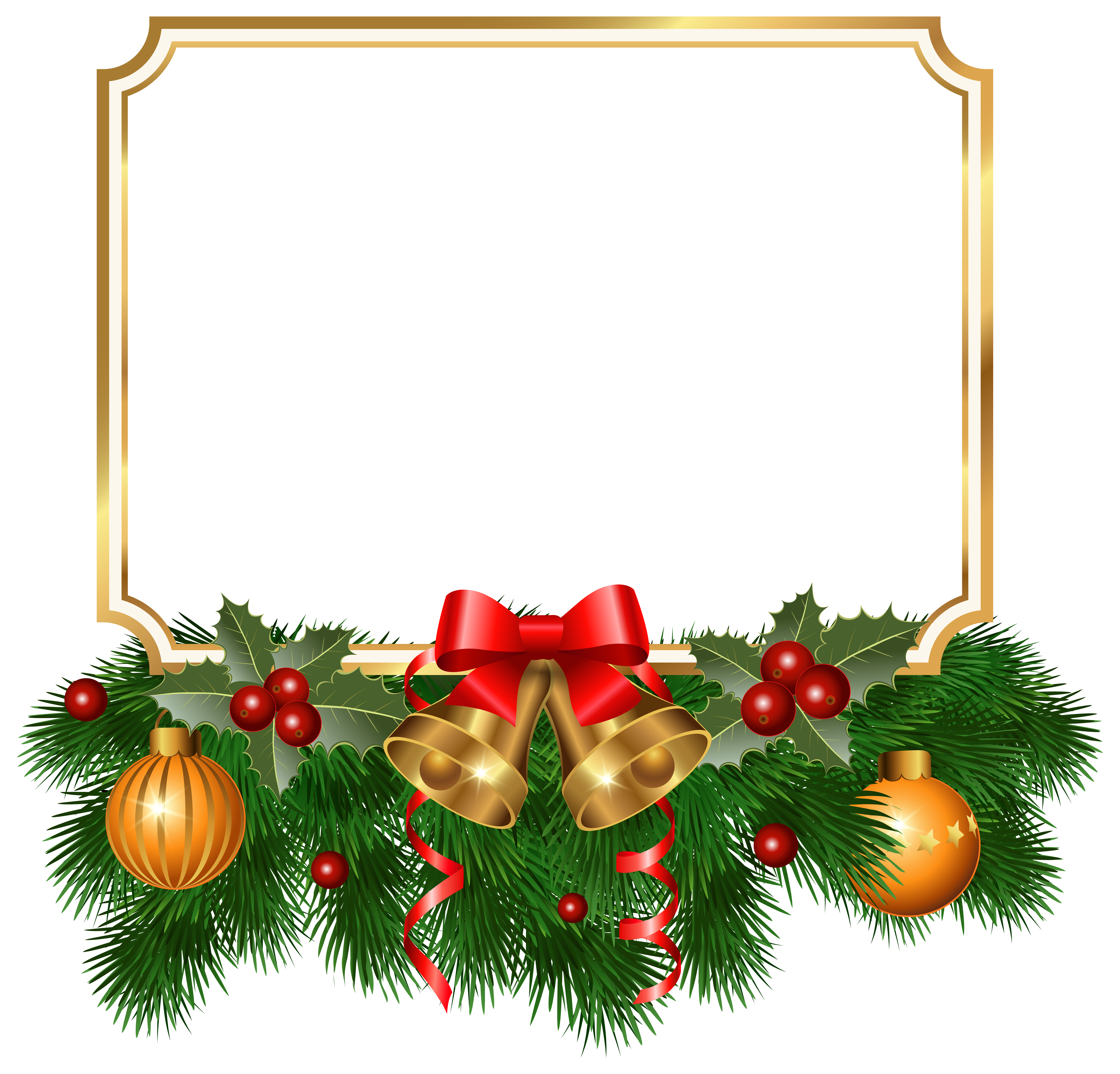 Fir Golden Tree Ornament Border Christmas PNG Image from Holidays Christmas. 