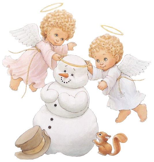 Snowman Morehead'S Little Angel Cute Angels Wallpaper PNG Image