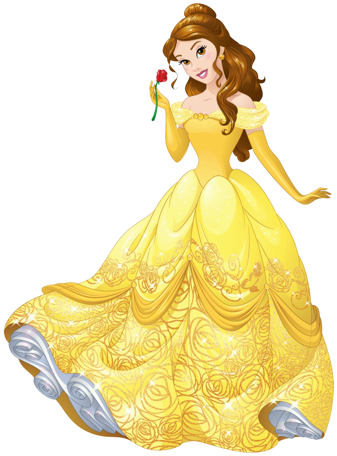 Ariel Belle Aurora Cinderella Rapunzel Princess Disney PNG Image