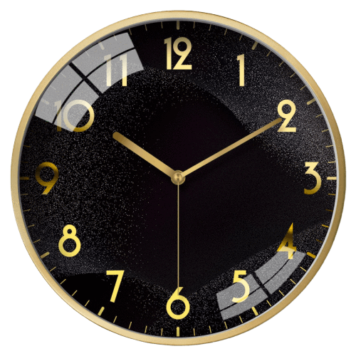 Wall Golden Black Clock Free Transparent Image HQ PNG Image