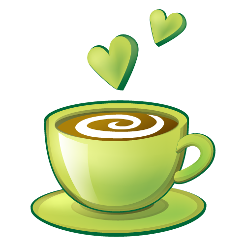 Coffee Cappuccino Love Cup Espresso Green Cafe PNG Image