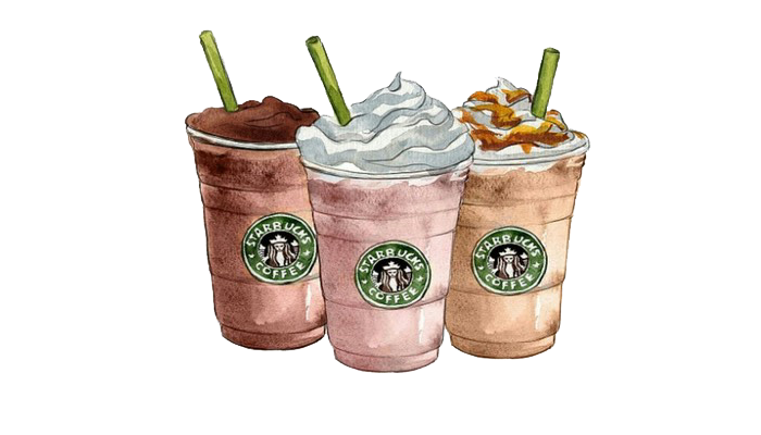 Coffee Frappuccino Latte Milkshake Starbucks Cartoon PNG Image