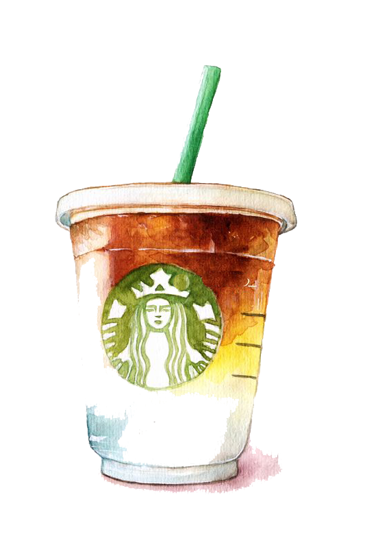 Watercolor Tea Coffee Starbucks Latte Free Download PNG HD PNG Image