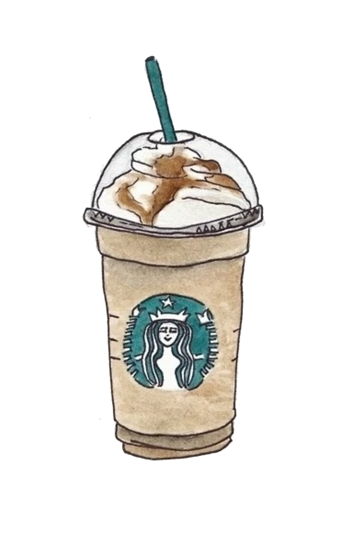 Coffee Drink Starbucks Cafe Drawing Hand-Painted PNG Image