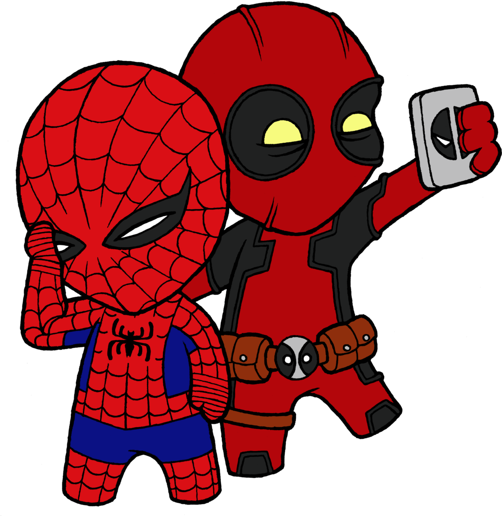 Spiderman And Deadpool Free Clipart HD PNG Image