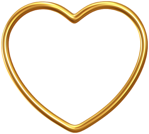 Golden Frame Heart Free Clipart HD PNG Image