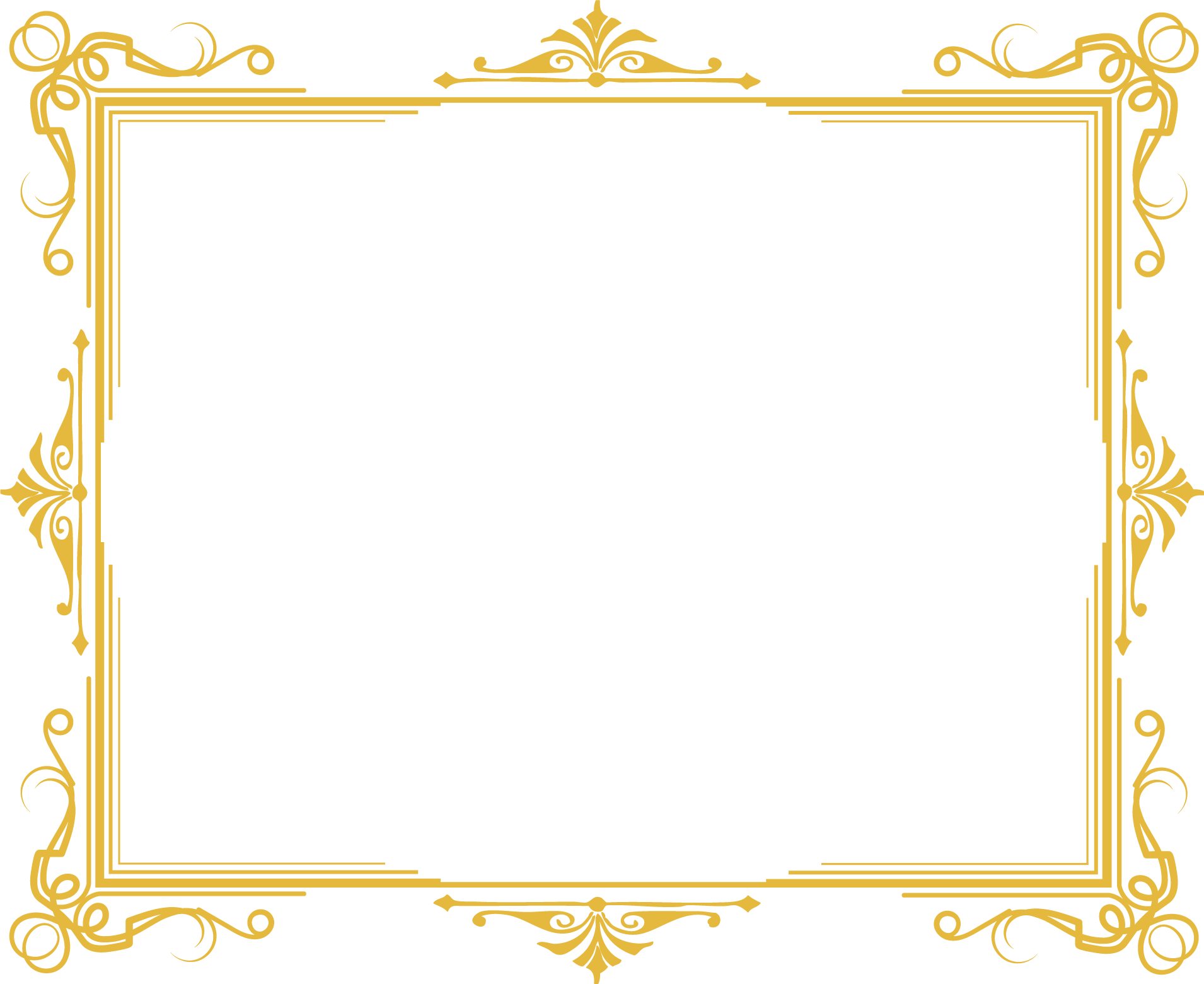 Golden Frame Luxury Free Clipart HD PNG Image