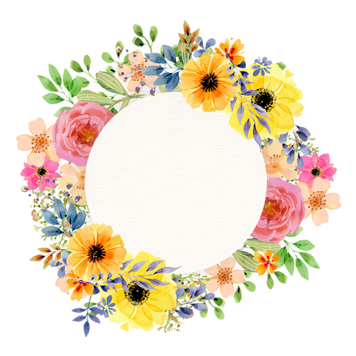 Circle Flower Frame Colorful Free Clipart HQ PNG Image
