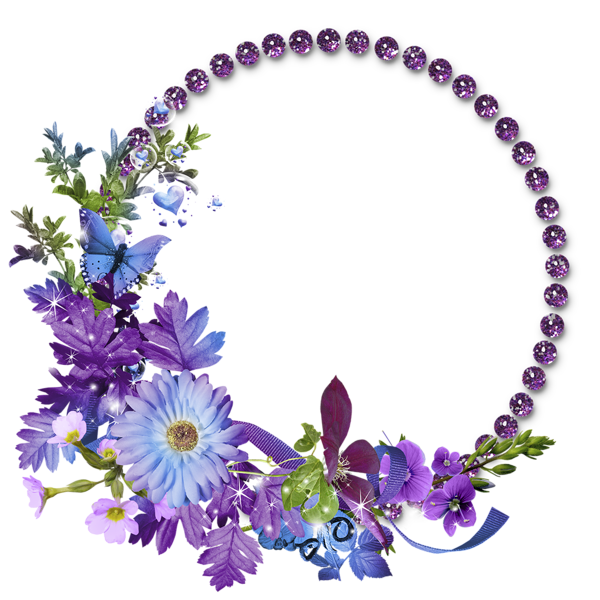 Purple Circle Flower Frame PNG Download Free PNG Image