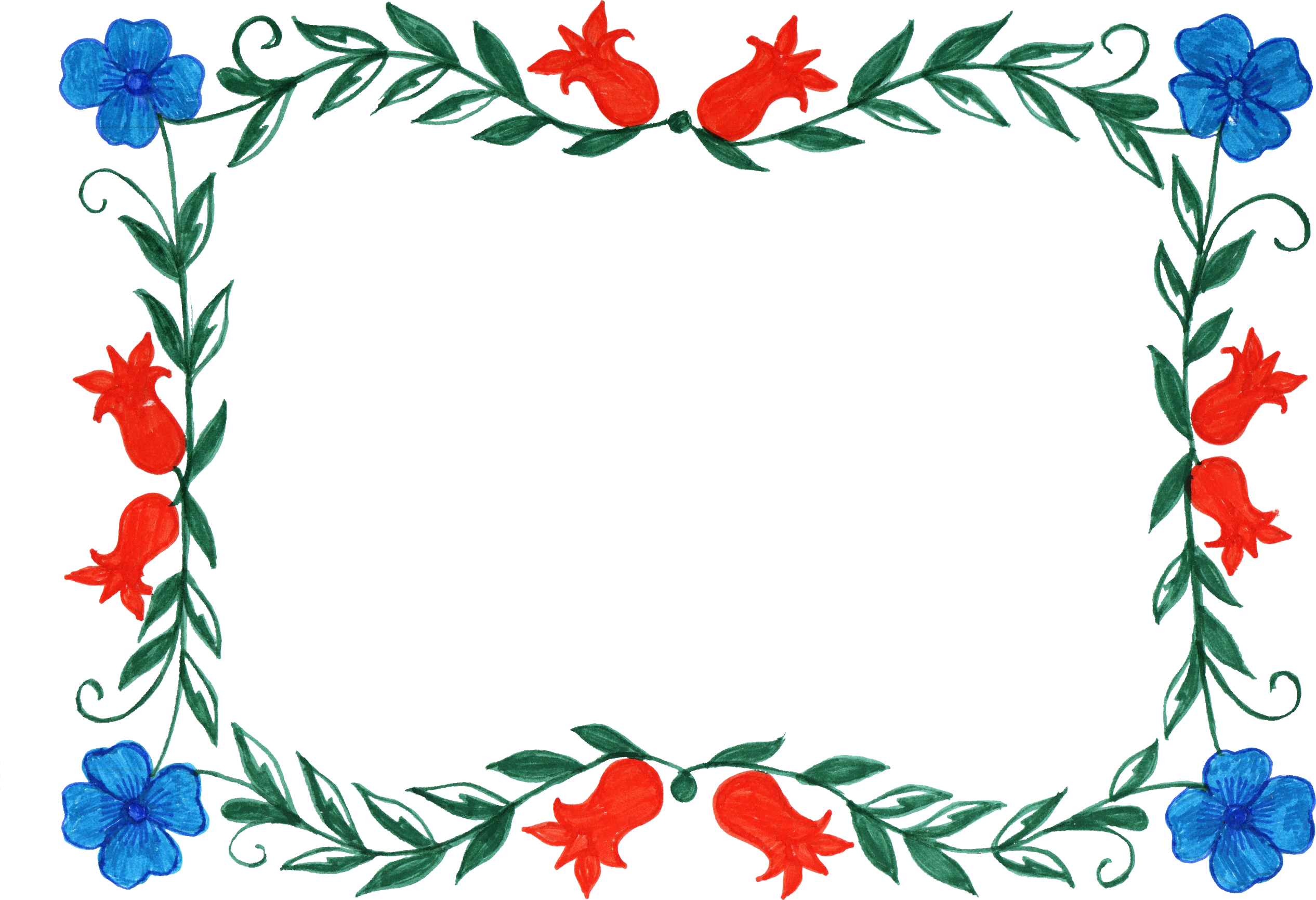Frame Flowers Colorful Free Clipart HQ PNG Image